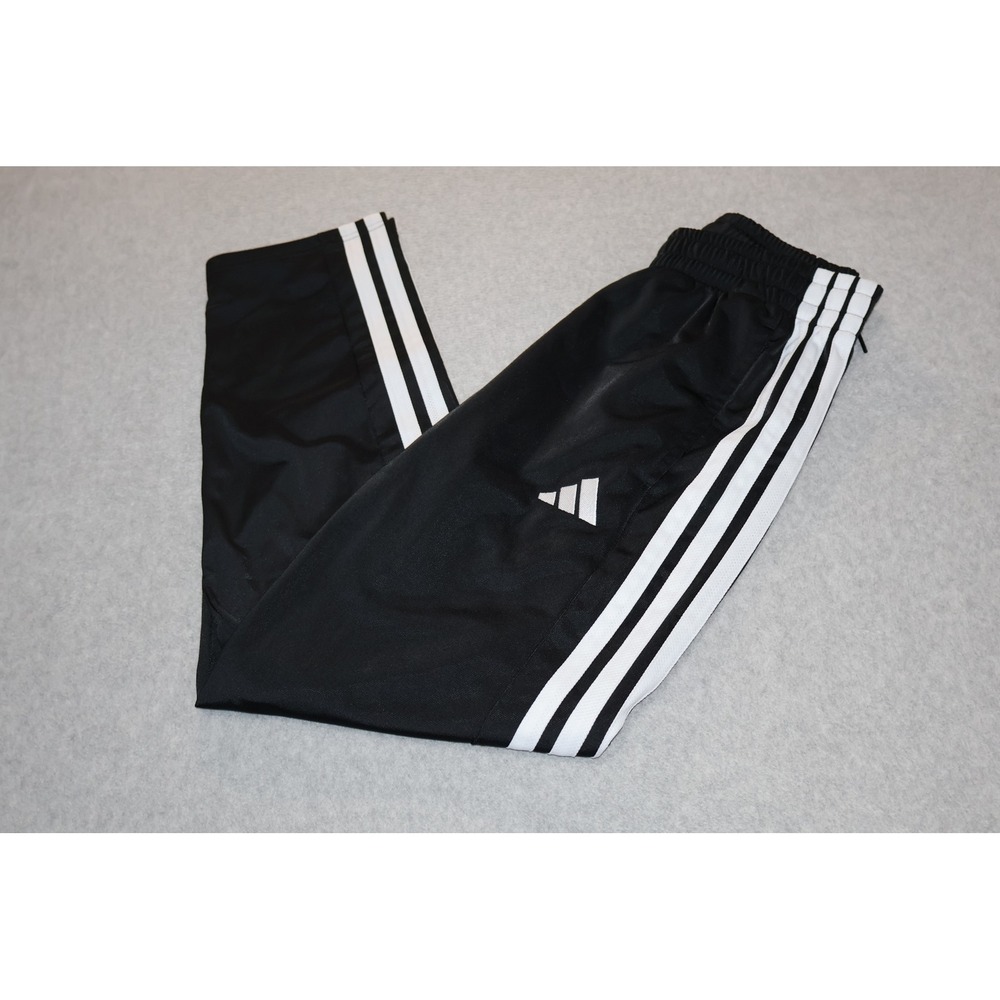 Adidas Gym Pants Men Small Black 3-Stripe Tiro Athletic Workout Soccer Jogger